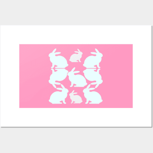 Pink Bunny Rabbit Confetti Posters and Art